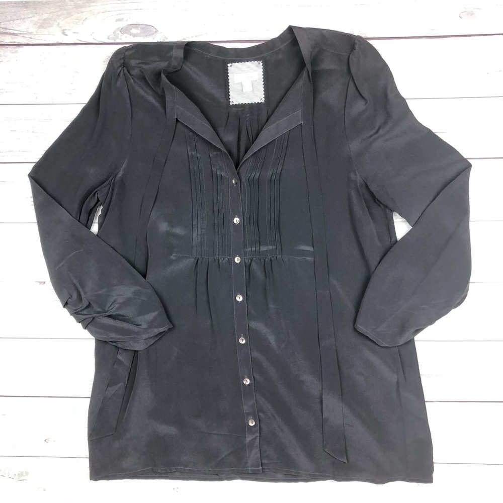 Anthropologie Odille 100% Silk Portfolio Blouse